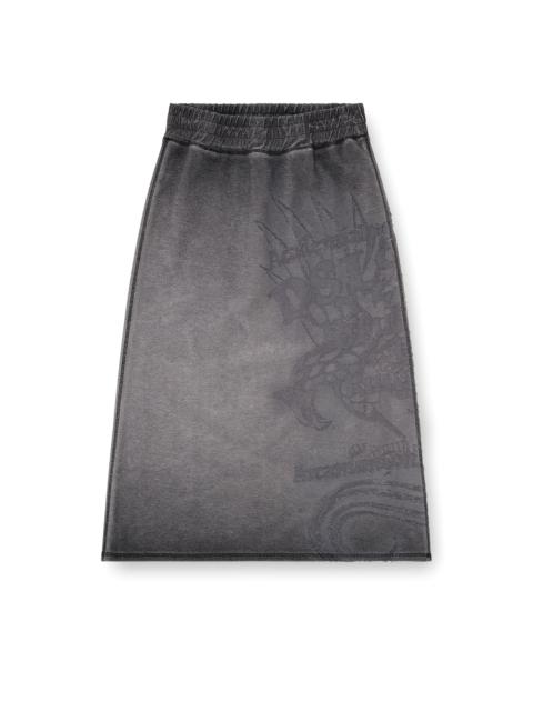 Diesel FLEECE MIDI SKIRT WITH DÉVORÉ PRINT