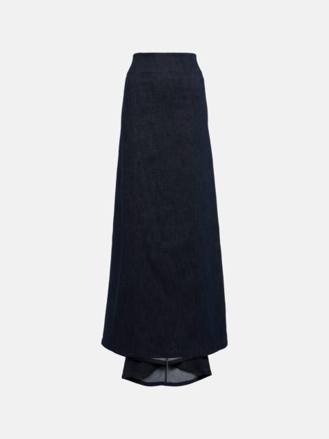 Cotton-blend maxi skirt