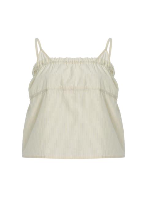 DEIJI STUDIOS Striped Cotton Poplin Triangle Cami Top yellow