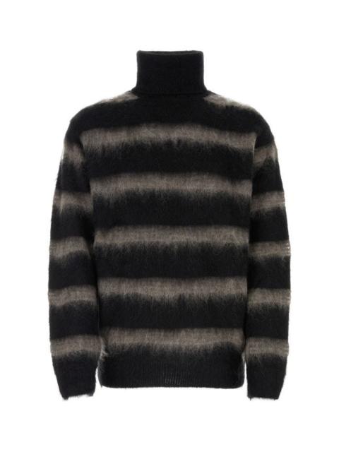 Bicolor mohair blend oversize sweater