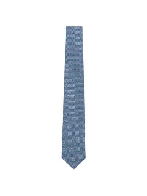 Blue & Pink Gancini Print Silk Tie