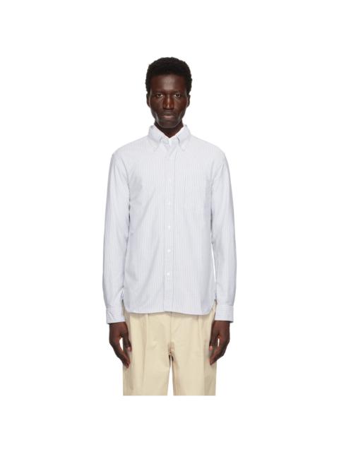 BEAMS PLUS Blue BD Oxford Candy Stripe Shirt