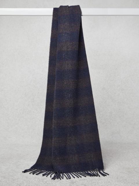 Brunello Cucinelli Checked alpaca, wool and cashmere bouclé scarf