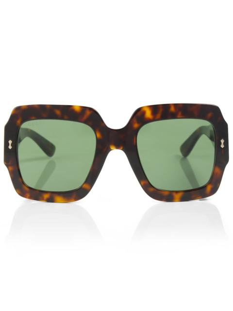 GUCCI oversized tortoiseshell-frame sunglasses