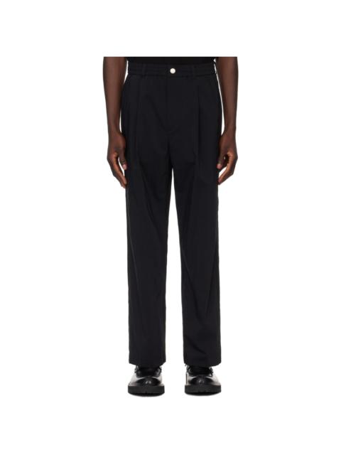 SOLID HOMME Black Drawstring Trousers