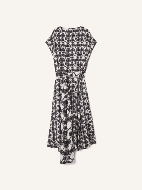 Lanvin PRINTED SILK DRAPED DRESS