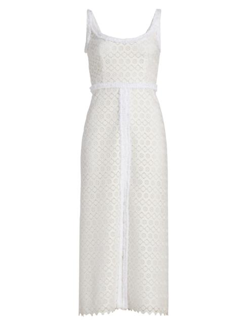 GIAMBATTISTA VALLI Women's Floral Macramé Midi-Dress - Ivory