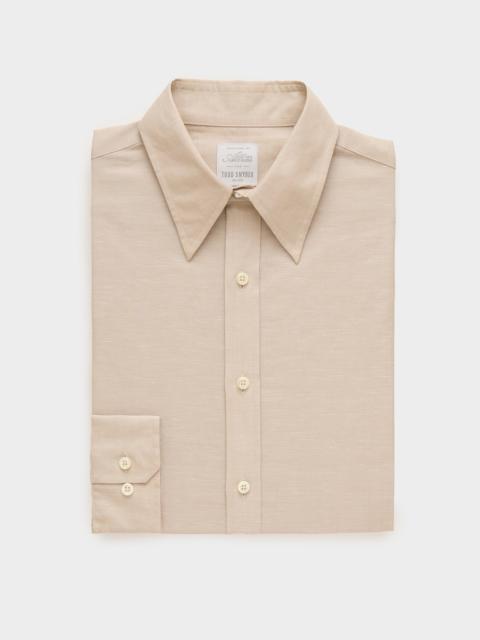TODD SNYDER Italian Cotton-Linen Long Point Collar Dress Shirt
