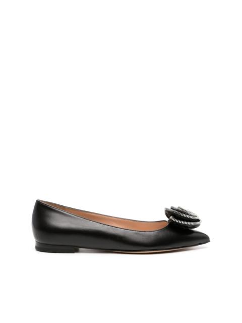 Gianvito Rossi Karina 05 leather ballerina shoes
