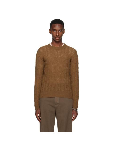 Dries Van Noten Brown Crewneck Sweater