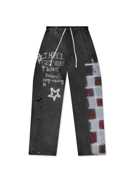 SATOSHI NAKAMOTO GET WHAT I WANT SWEATPANTS - BLACK