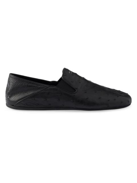Prada Men's Ostrich Leather Loafers - Black