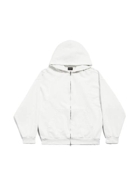 BALENCIAGA Not Been Done Zip-up Hoodie Medium Fit in Off White