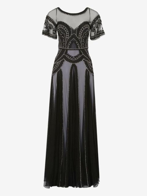 Temperley London Camile embroidered pleated gown