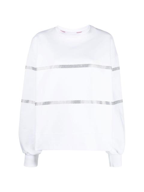 GCDS crystal-embellished cotton sweatshirt