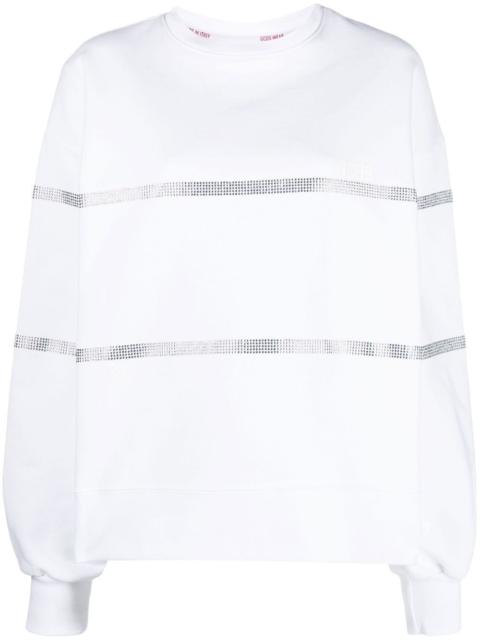 GCDS crystal-embellished cotton sweatshirt