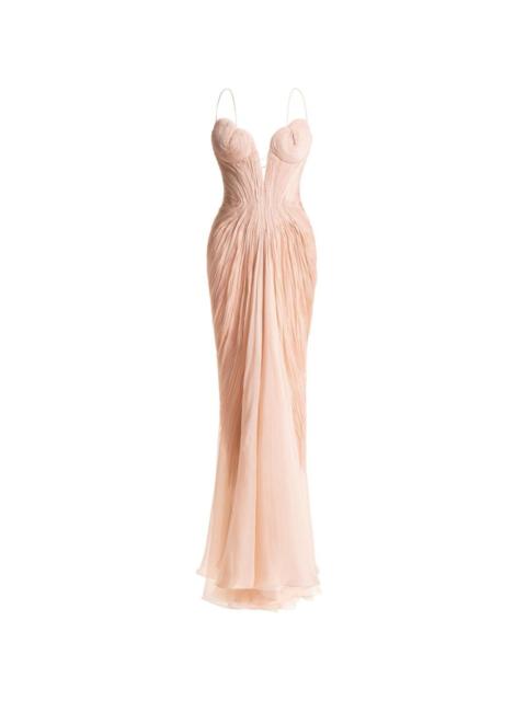 MARIA LUCIA HOHAN Cecilia heart neckline draped dress