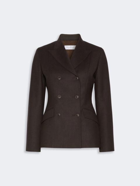 Max Mara MIRRA Double-breasted wool flannel jacket - DARK BROWN