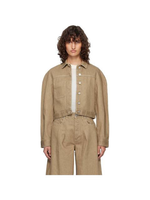 JACQUEMUS Beige 'The Ovalo cargo' Denim Jacket