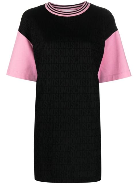 Moschino logo-jacquard panelled minidress