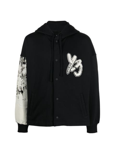 Y-3 logo-print press-stud hoodie