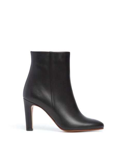 Lila Block Heel Ankle Boot in Black Leather