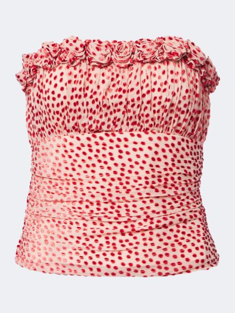 POSSE Elise polka-dot corset top