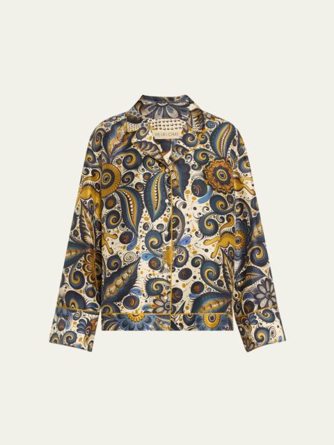 HEIRLOME Alvarez Nogal Silk Pajama Shirt