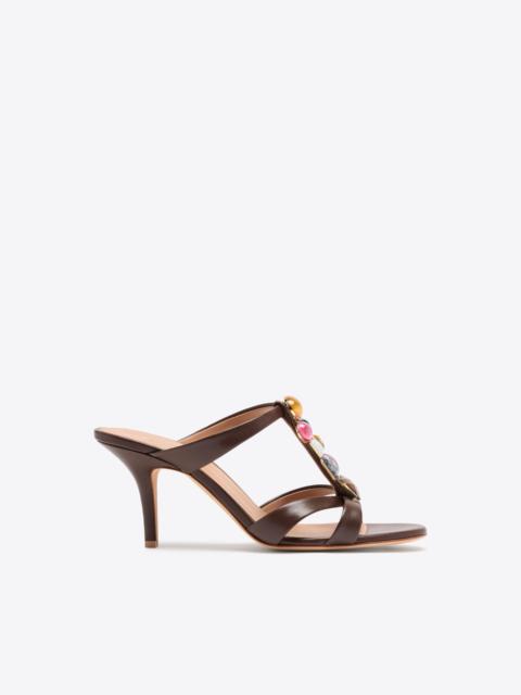 MALONE SOULIERS Simi 70 Brown Jewelled Heeled Sandals