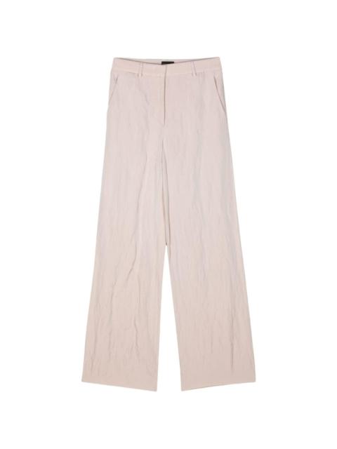 creased twill straight trousers