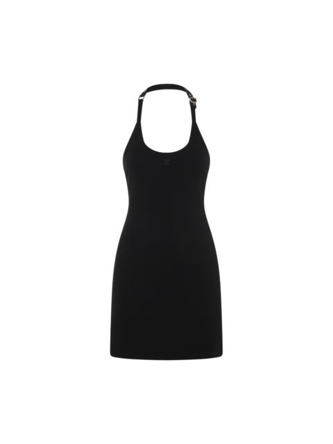 black cotton mini dress