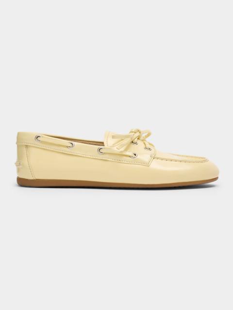 Miu Miu Leather Lace-Up Moccasins