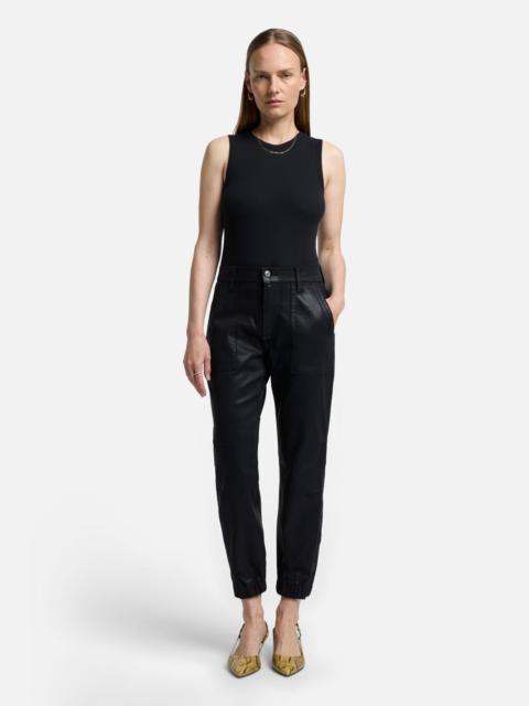 7 For All Mankind Darted Boyfriend Jogger In Coated Black