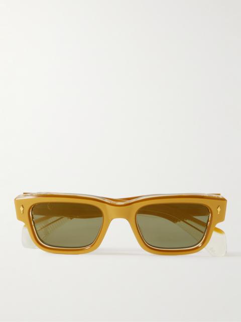 JACQUES MARIE MAGE Jeff Square-Frame Acetate and Gold-Tone Sunglasses