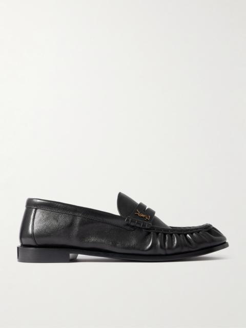 SAINT LAURENT Le Loafer Monogram Logo-Appliquéd Leather Penny Loafers