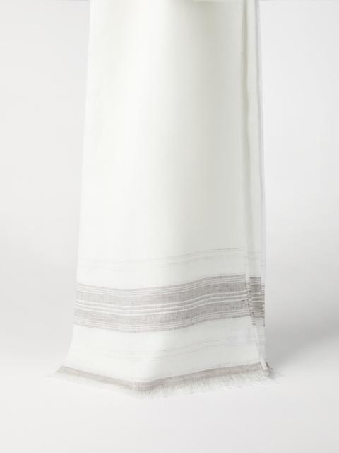 Brunello Cucinelli Embroidered linen scarf