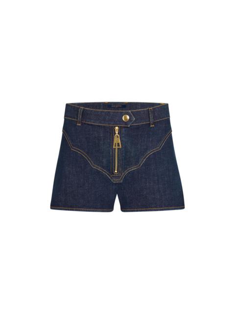 Louis Vuitton Scallop Detail Mini Denim Shorts 