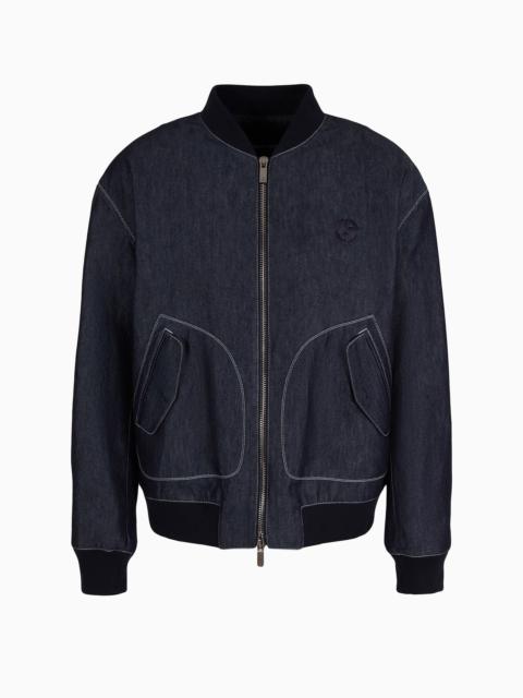 GIORGIO ARMANI Denim Collection cotton denim and silk blouson