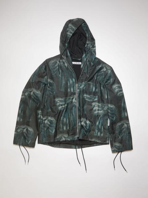 Printed hooded jacket - Black/dark blue