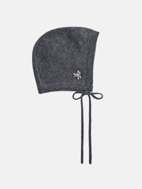 Simone Rocha Embroidered cashmere bonnet