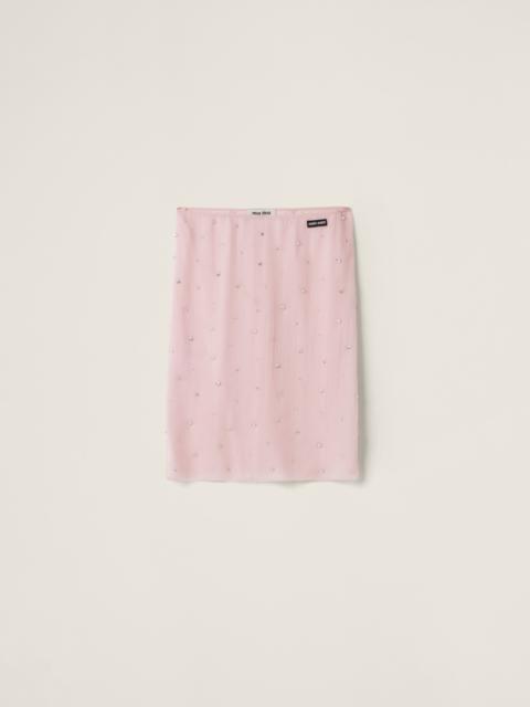 Miu Miu Embroidered chiffon skirt