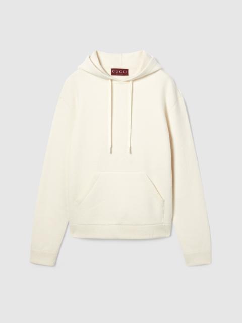 GUCCI Wool cashmere piquet knit sweatshirt