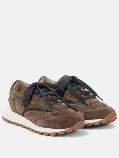 Runner suede sneakers