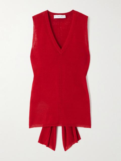 Heyde Draped Pointelle-trimmed Linen-blend Tank