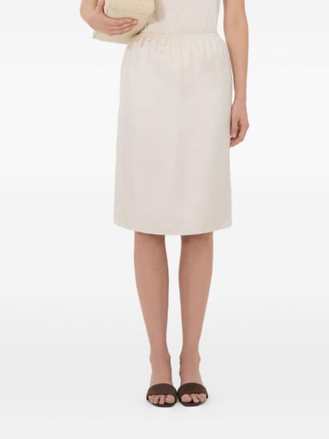 Loulou de Saison elastic-waist silk midi skirt