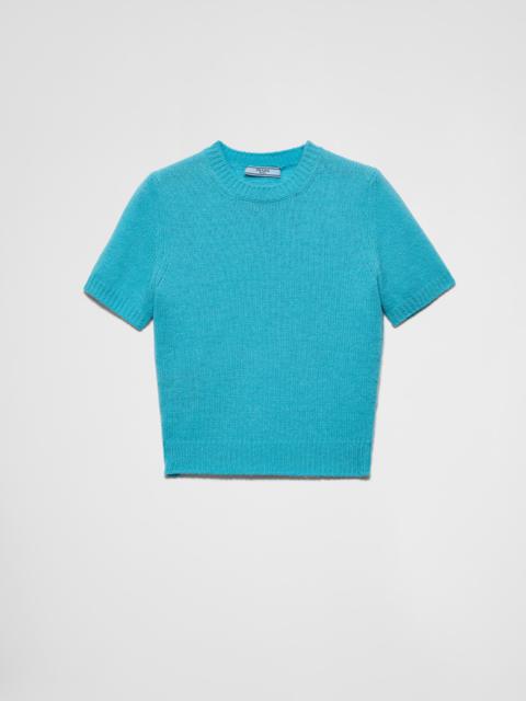 Short-sleeved cashmere sweater