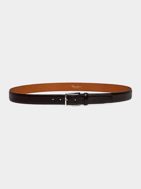 Santoni Adjustable Leather Belt