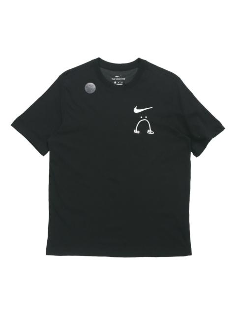 Men's Nike Smiling Face Casual Short Sleeve Black T-Shirt AO0624-010