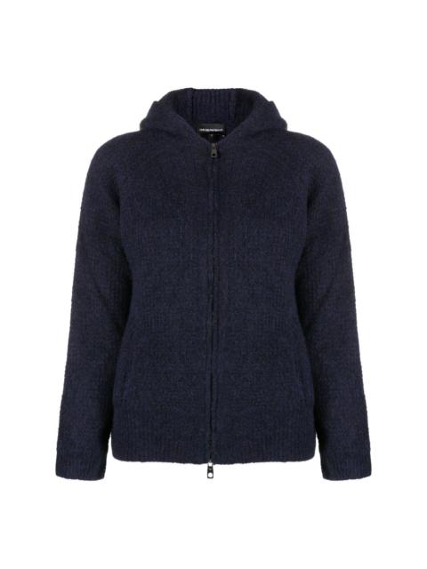 hooded knit cardigan