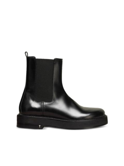AMI Paris aymmetric-toe leather ankle boots